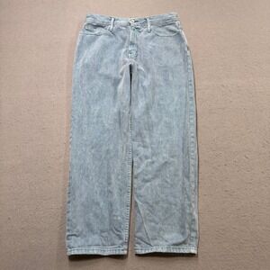 BDG Jeans Men's 32x27 Blue Light Wash Wide Leg Baggy Mid Rise Denim Bow Fit
